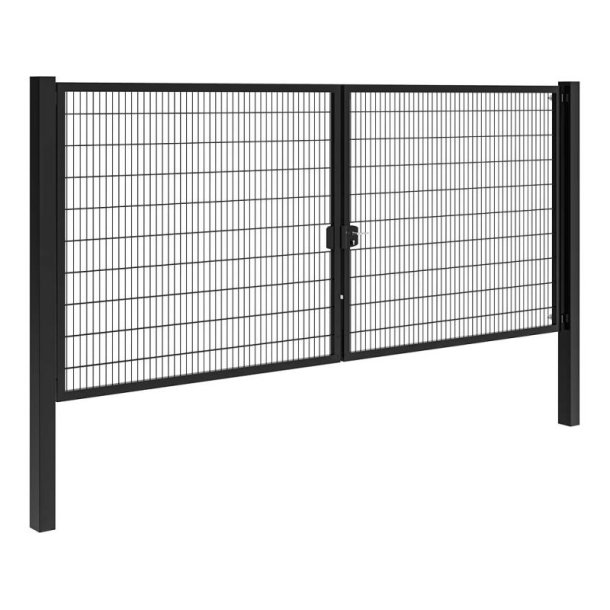 Panelhegns dobbeltl�ge B:5,0 x H:2,0 m RAL 9005