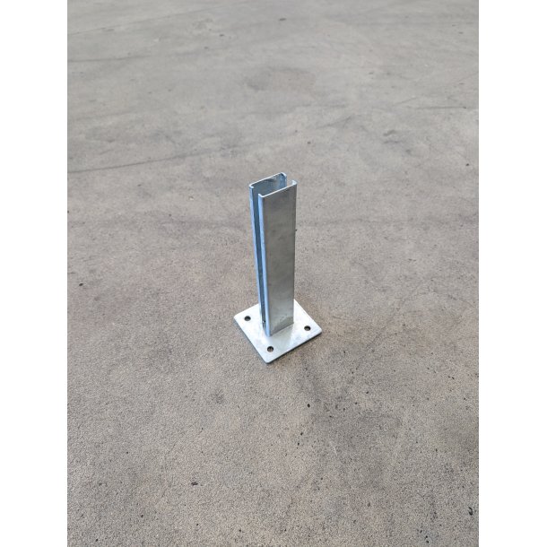 Fodplade til stolpe til panelhegn 60x40 mm, galvaniseret