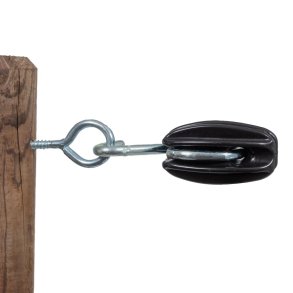 Äggisolator, svart med krok + öglebult (30)