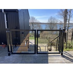 Panelhegns dobbeltl�ge B:6,0 x H:1,8 m RAL 9005