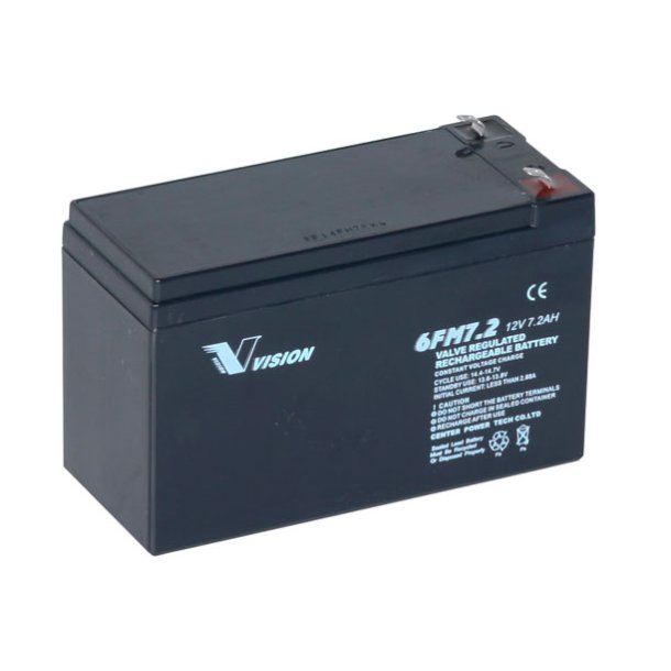 Batteri, Vision 6FM7.2, 12V, 7,2Ah (til S100, S200, S400)
