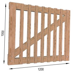 Sjlvstngande grind 120cm i obeh. gran. FSC mrkt