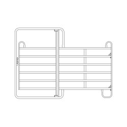 Fngstgrind med d&ouml;rr, f&ouml;r h&auml;star/n&ouml;tkreatur  300 x 170 cm