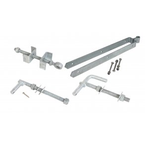 Beslagsats för stora trägrindar