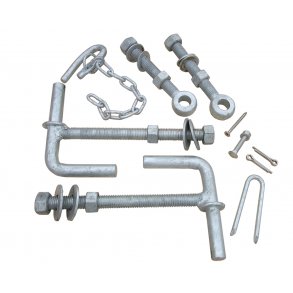 Beslagspaket för stl- och lättviktsgrind med/utan flätvärk